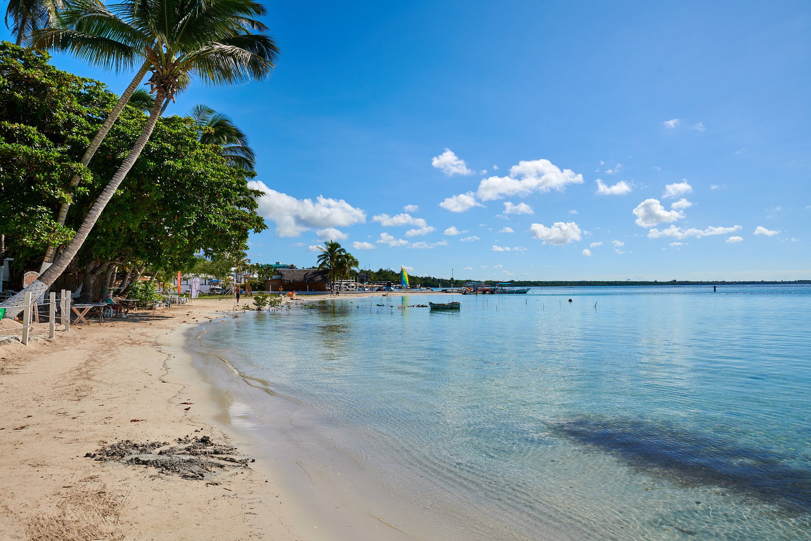 Panoramic view of Puerto Plata coastline with a cruise ship docked near historical fort.